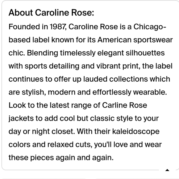 Caroline Rose Floral A-Line Party Dinner Jacket Medium Metallic Silver Black - Picture 12 of 12